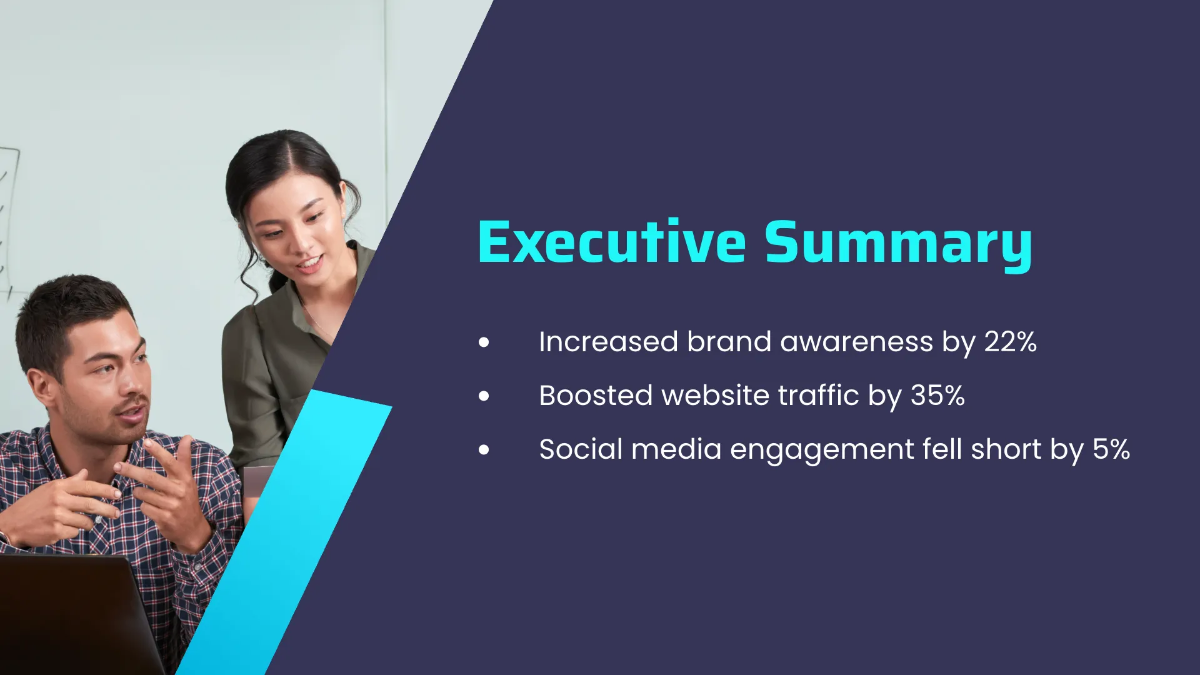 Free Advertising Quarterly Performance Review Presentation Template to Edit Online