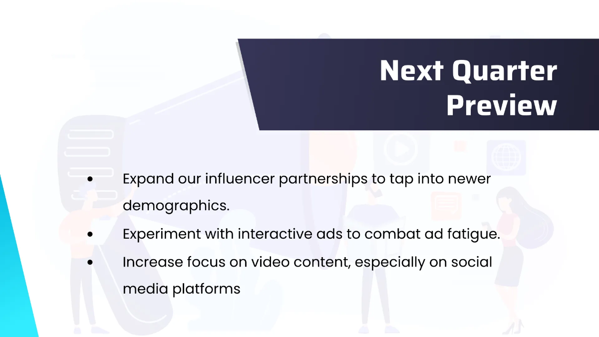 Free Advertising Quarterly Performance Review Presentation Template to Edit Online