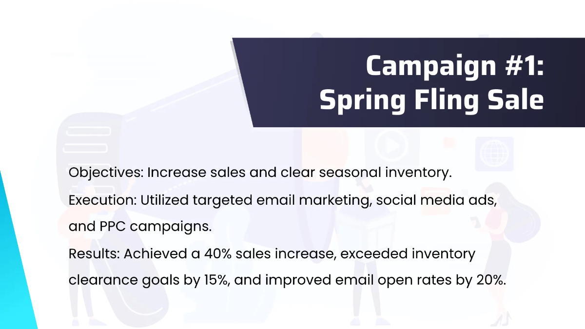 Free Advertising Quarterly Performance Review Presentation Template to Edit Online