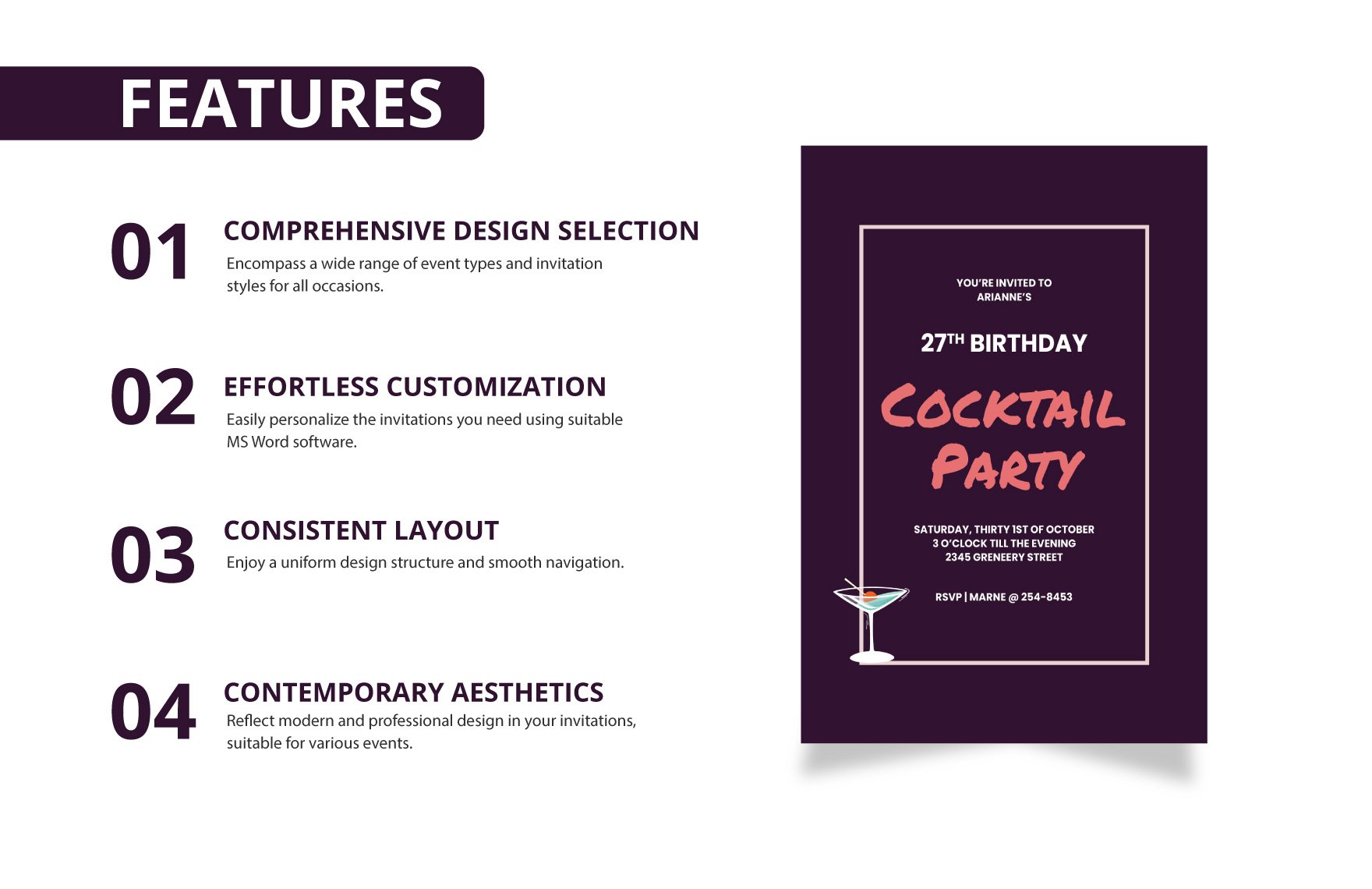 Cocktail Birthday Invitation Template