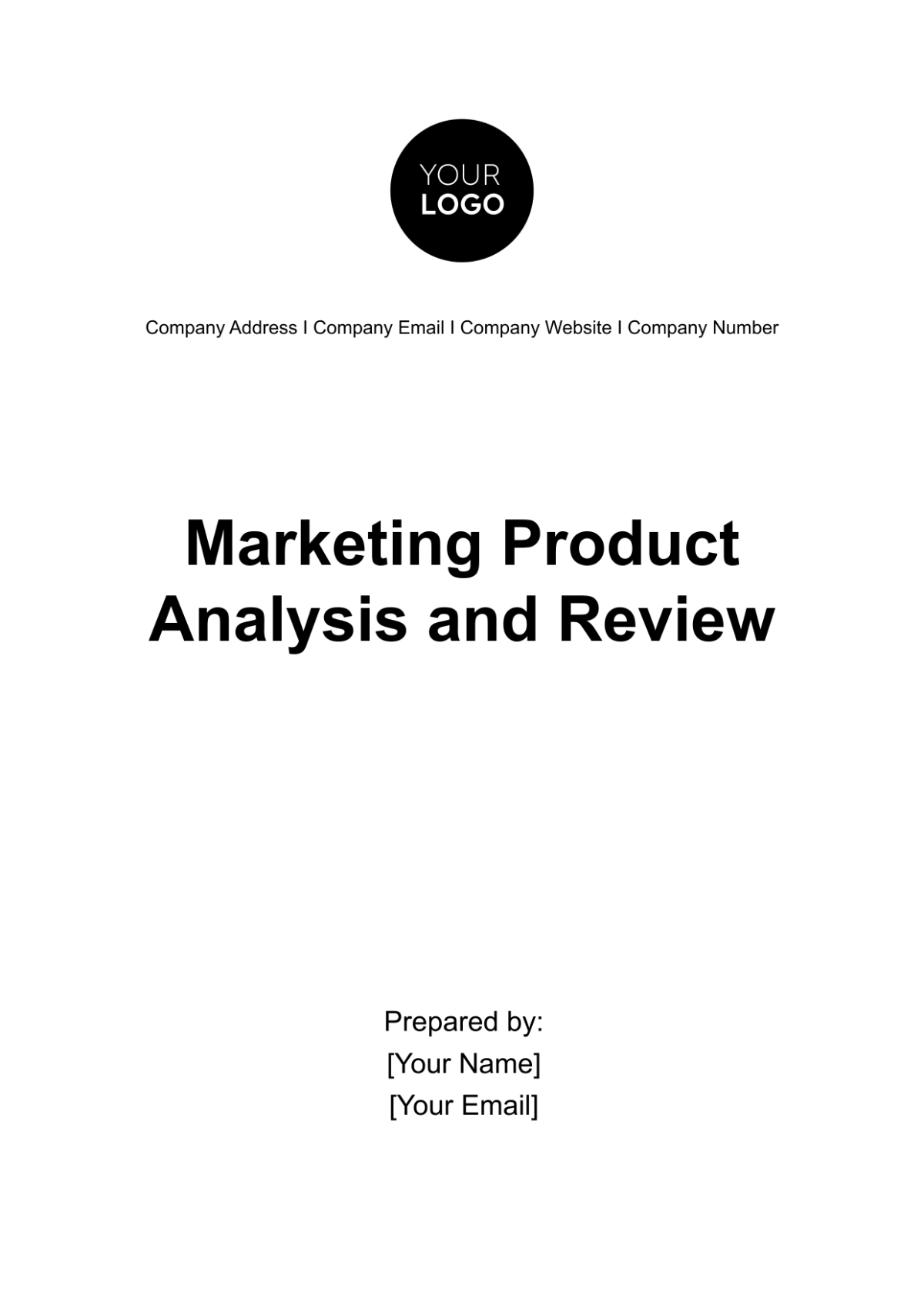 Marketing Product Analysis and Review Template