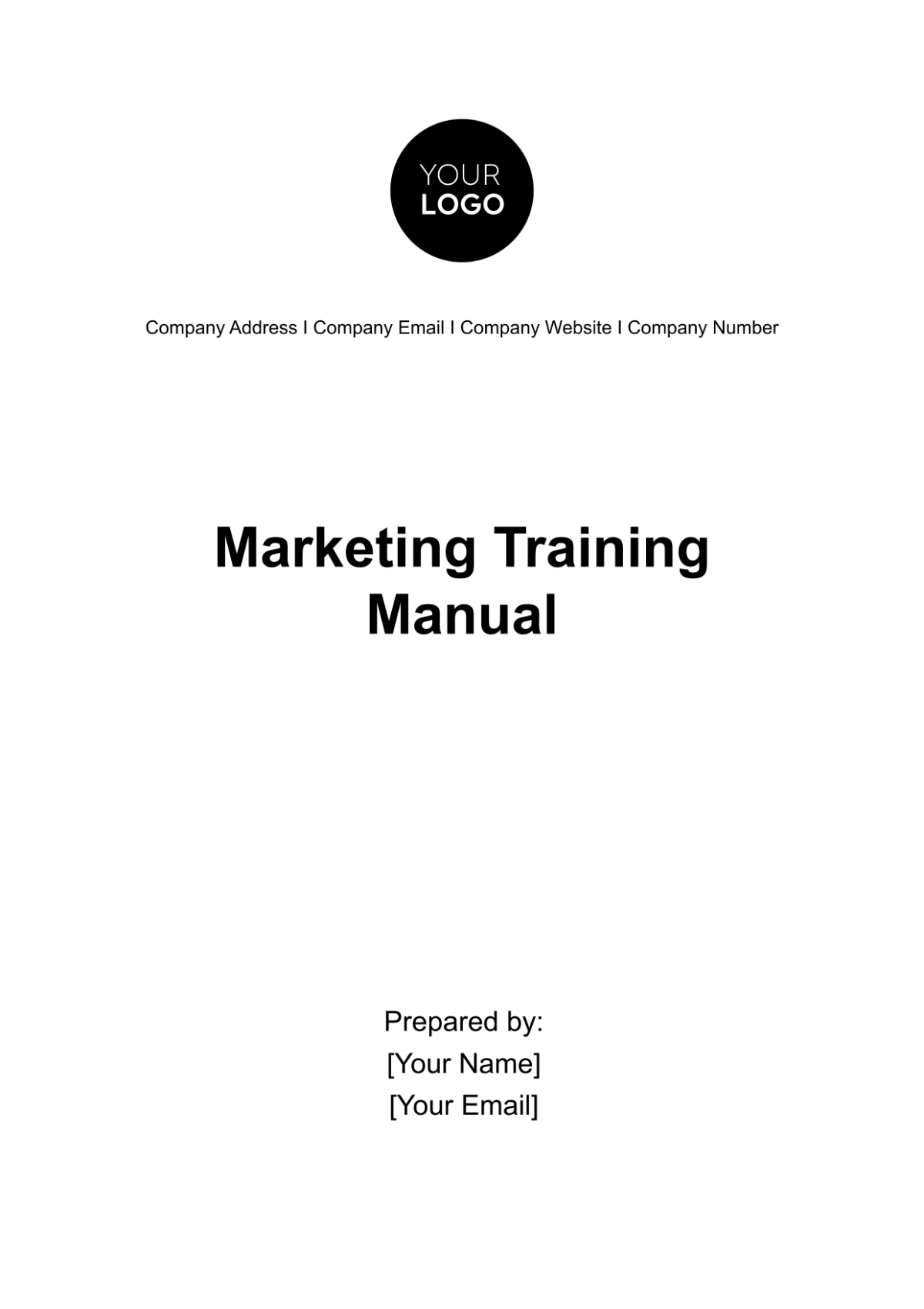 Marketing Training Manual Template