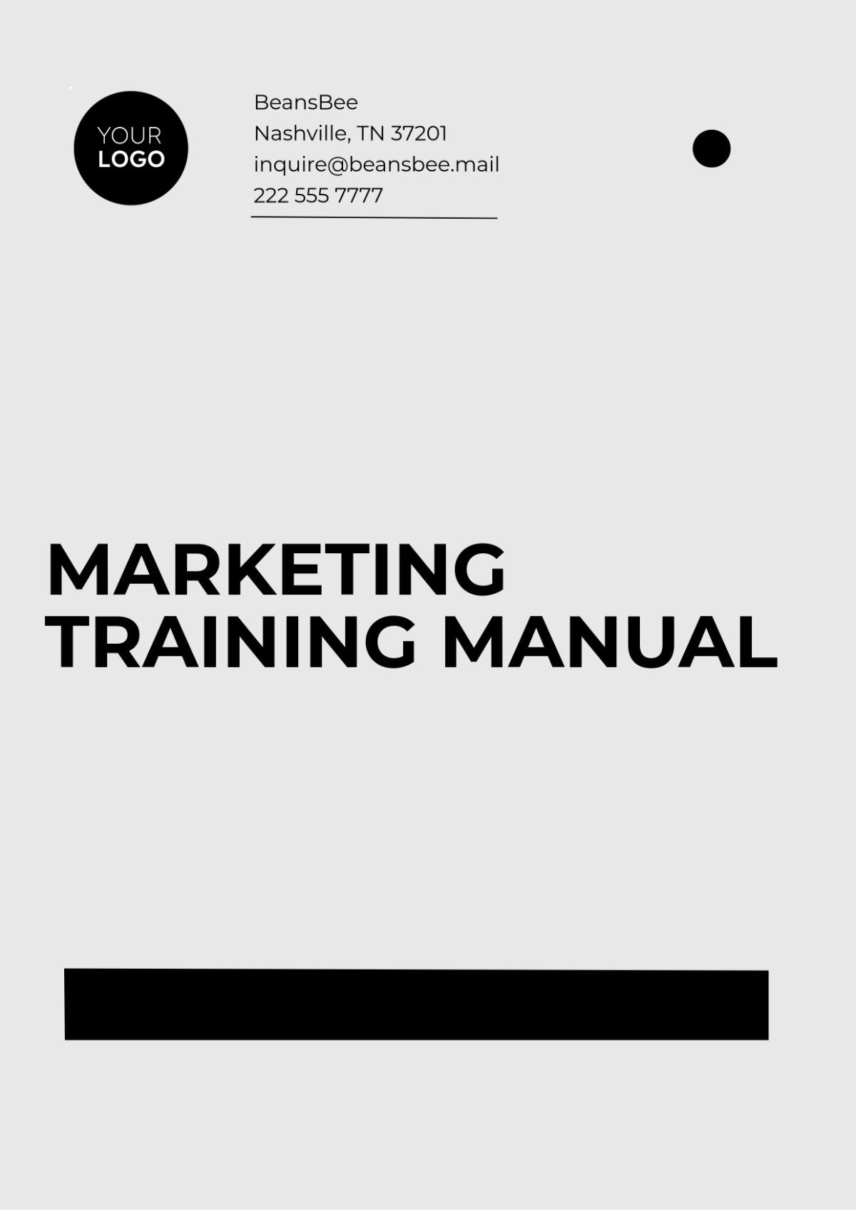 Marketing Training Manual Template