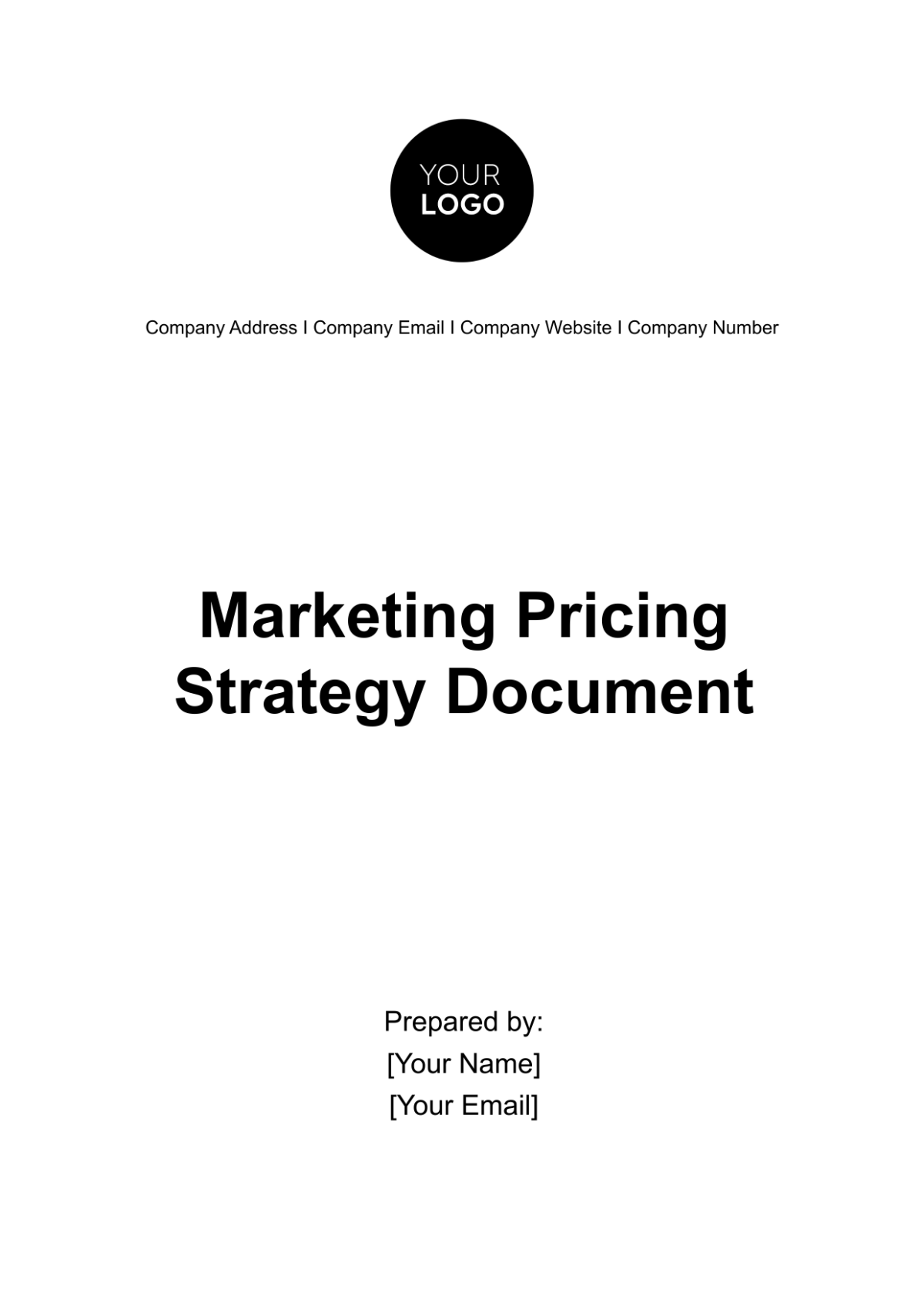 Marketing Pricing Strategy Document Template - Edit Online & Download