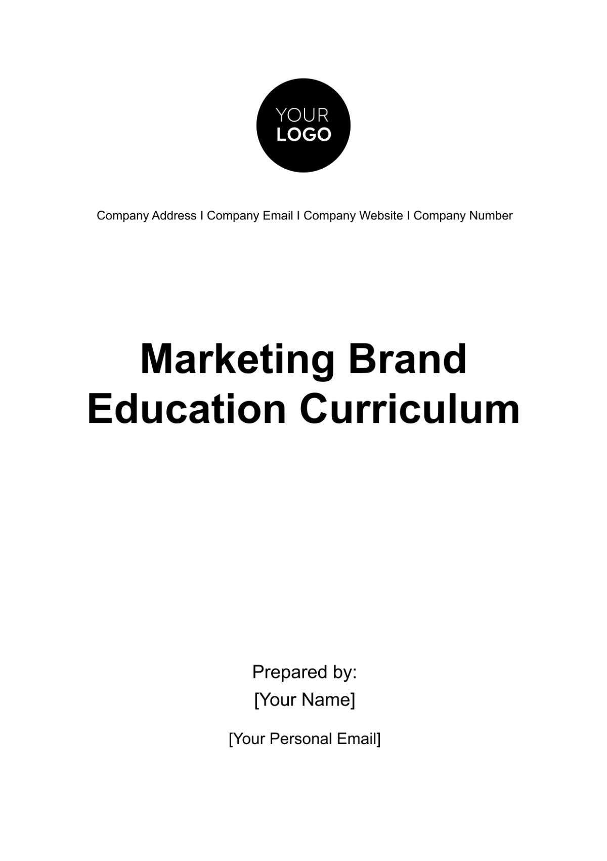 Marketing Brand Education Curriculum Template
