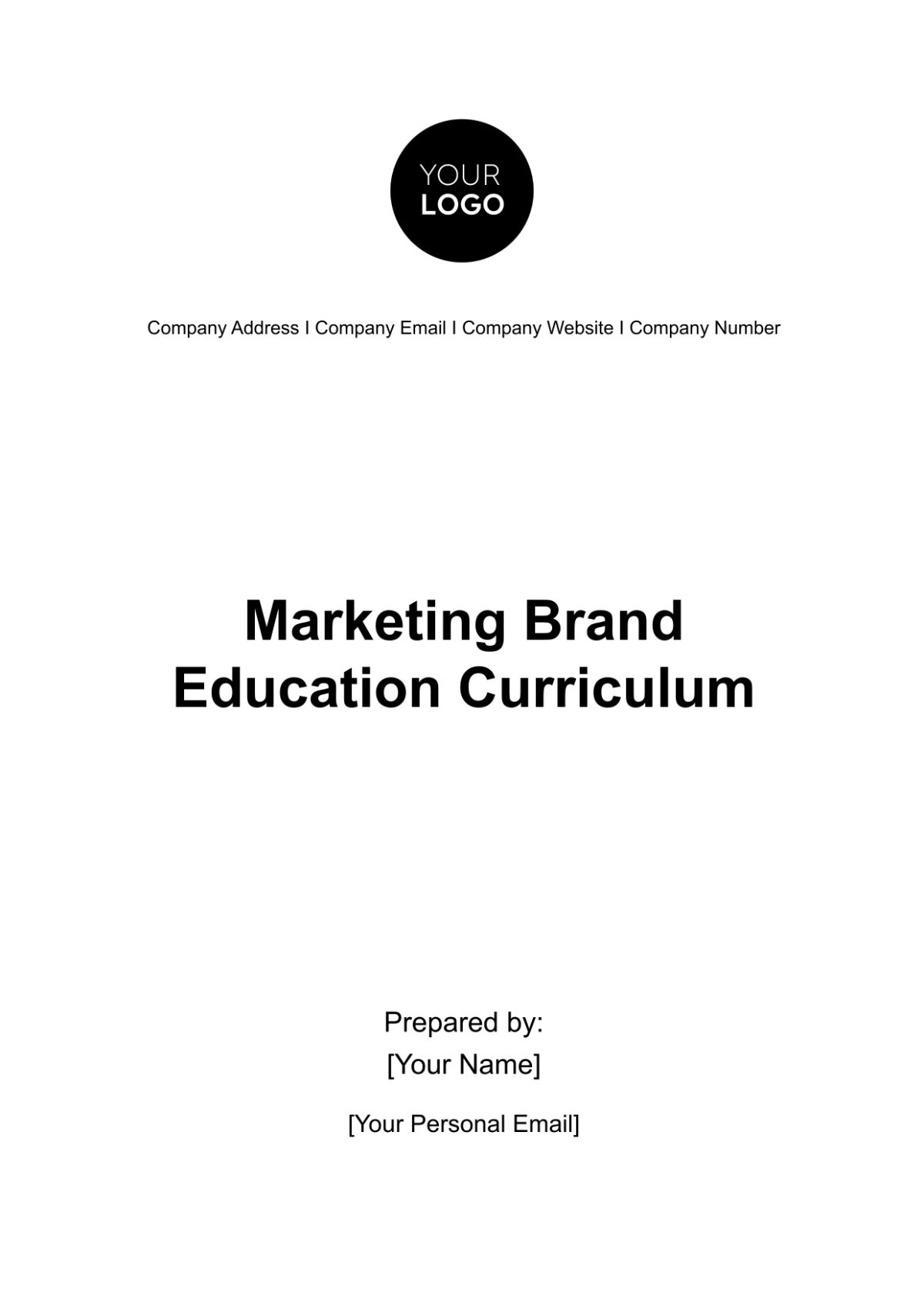 Marketing Brand Education Curriculum Template - Edit Online & Download