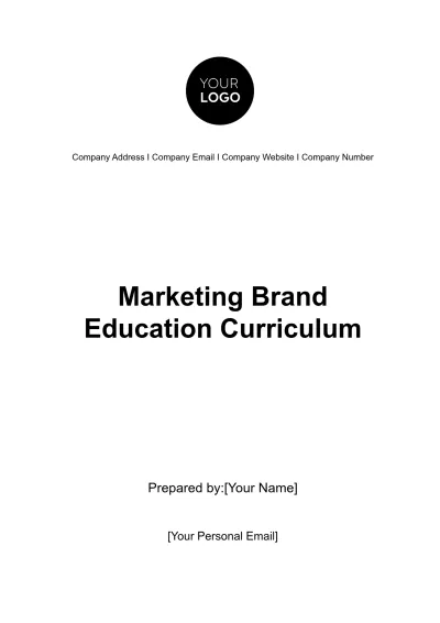 Free Marketing Brand Education Curriculum Template to Edit Online