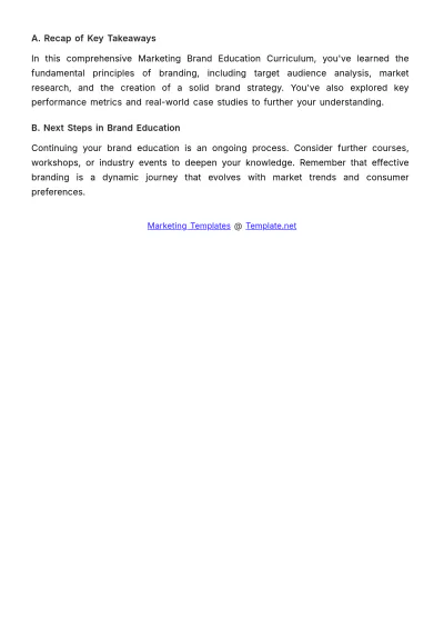 Free Marketing Brand Education Curriculum Template to Edit Online