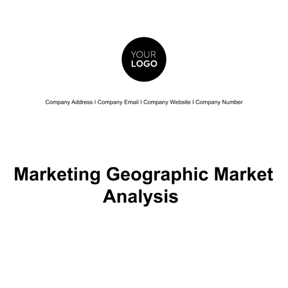 Marketing Geographic Market Analysis Template