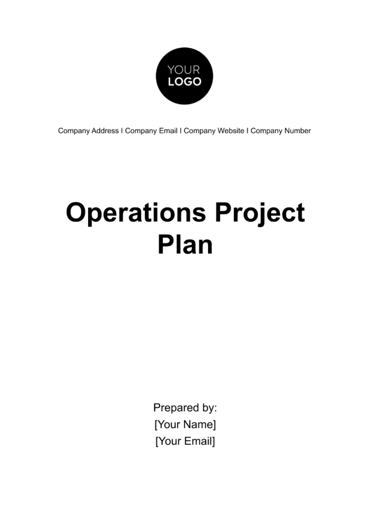 Operations Project Plan Template