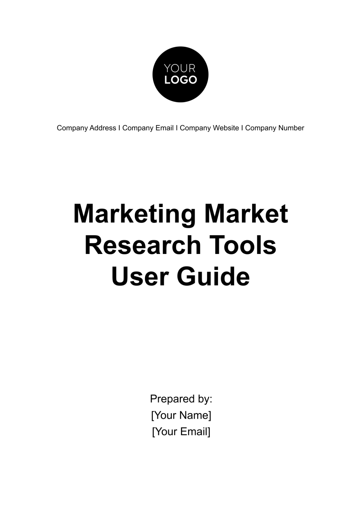 Marketing Market Research Tools User Guide Template