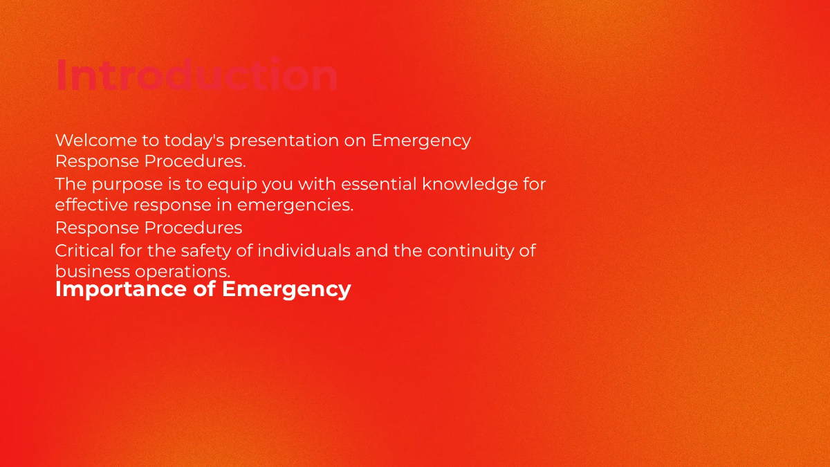 Free Emergency Response Procedures Presentation Template to Edit Online