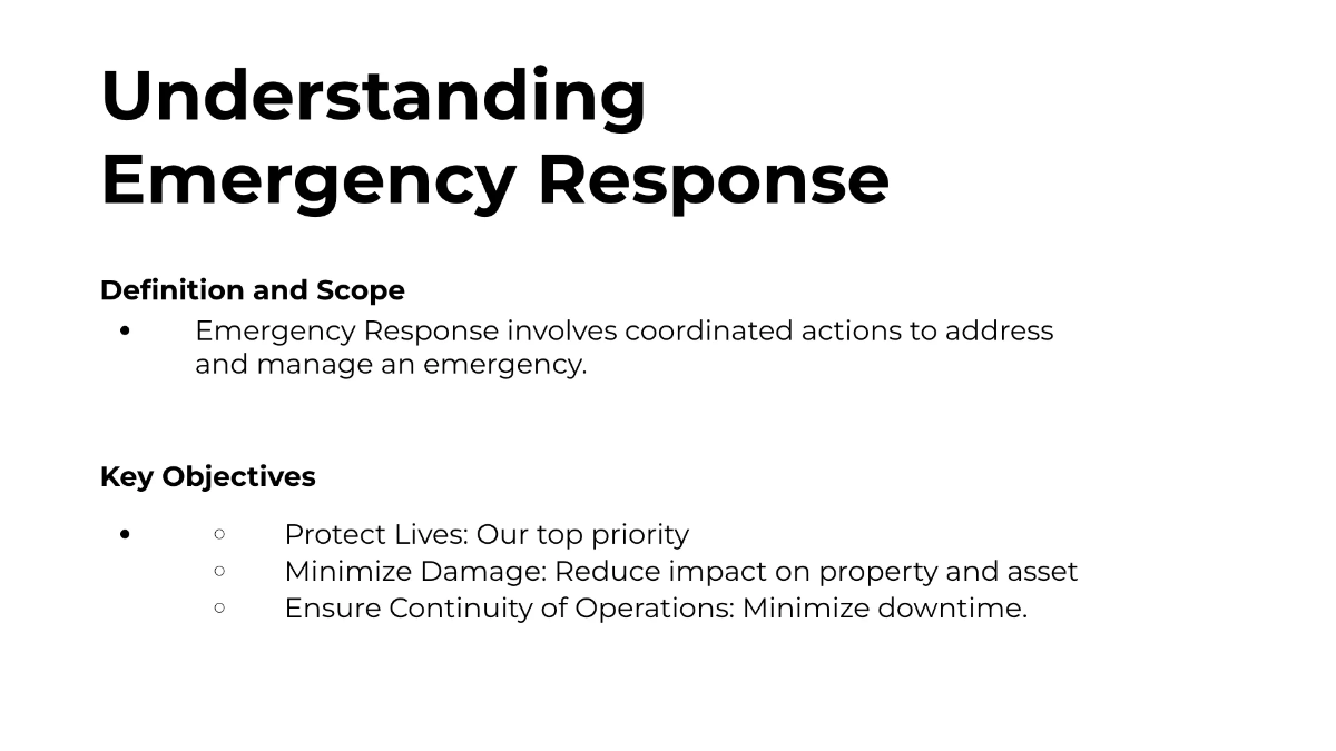 Free Emergency Response Procedures Presentation Template to Edit Online