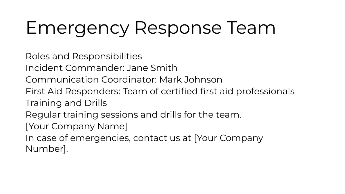 Free Emergency Response Procedures Presentation Template to Edit Online