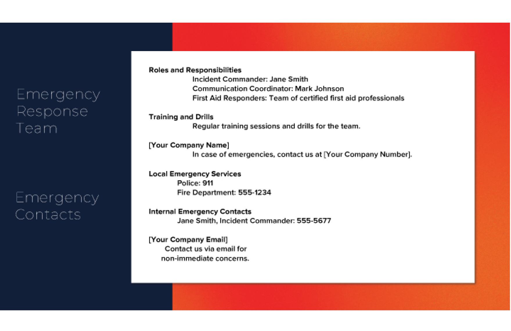 Free Emergency Response Procedures Presentation Template to Edit Online