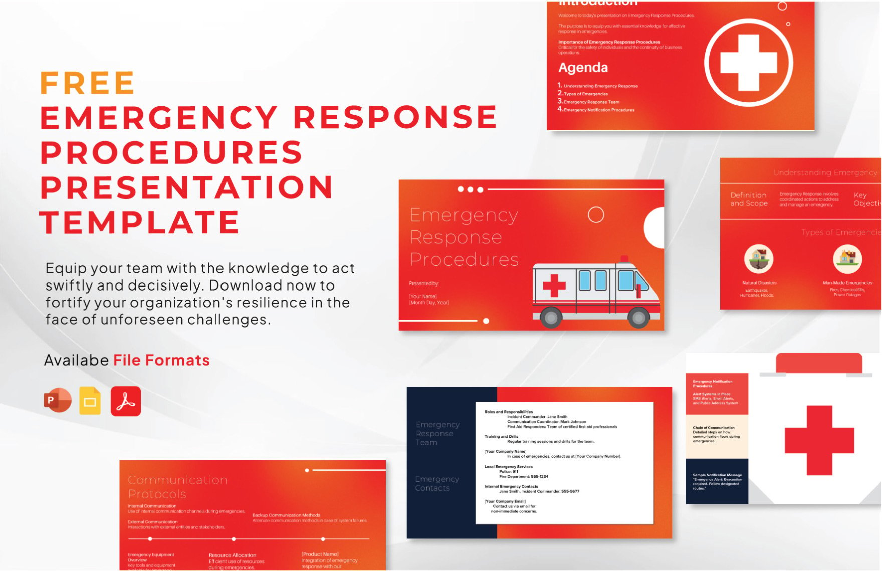 Free Emergency Response Procedures Presentation Template in Google Slides