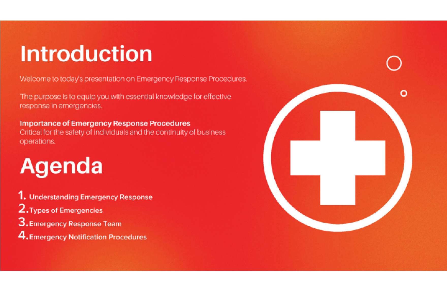 Free Emergency Response Procedures Presentation Template to Edit Online