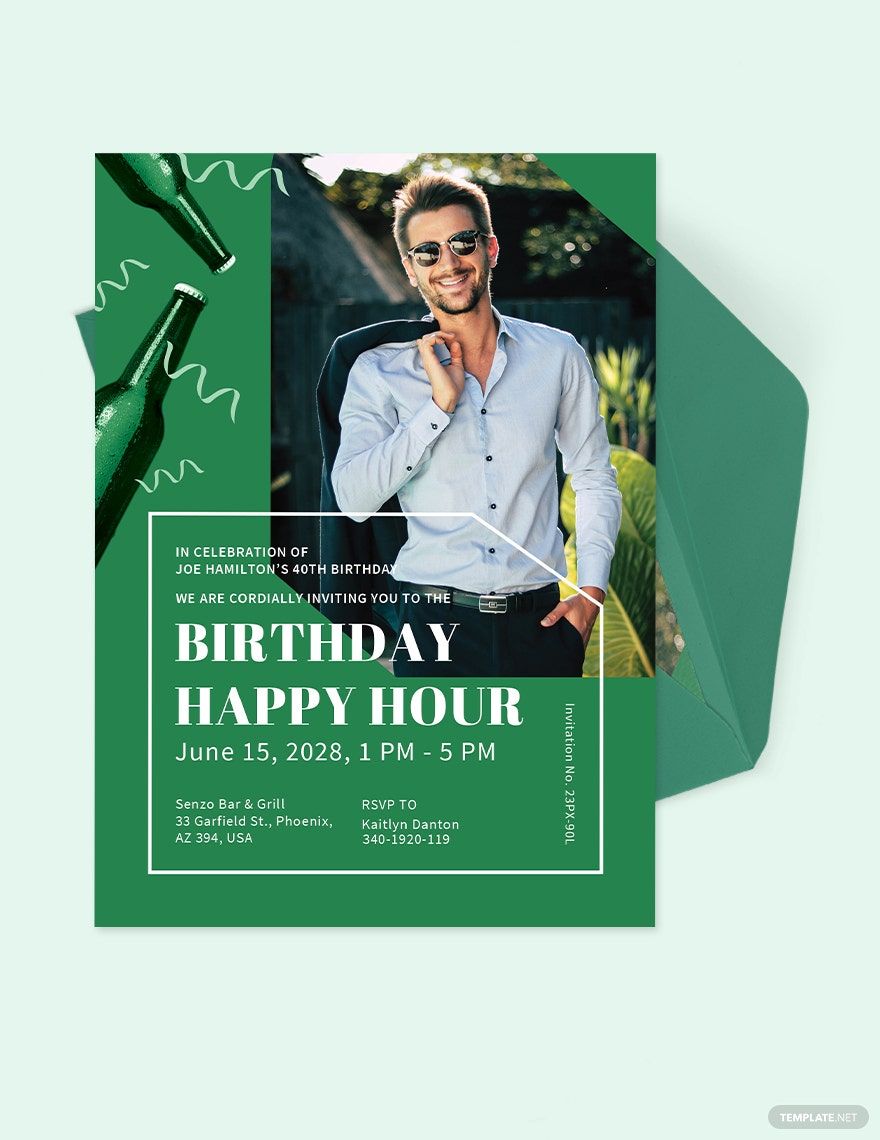 Free Happy Hour Birthday Invitation Template