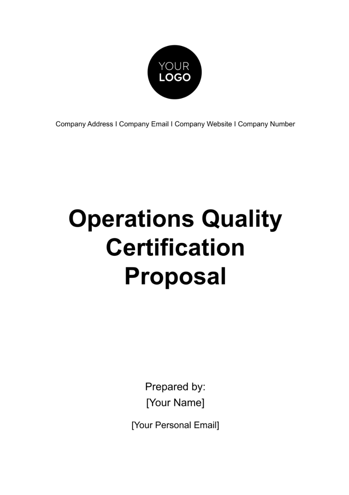 Operations Quality Certification Proposal Template - Edit Online & Download