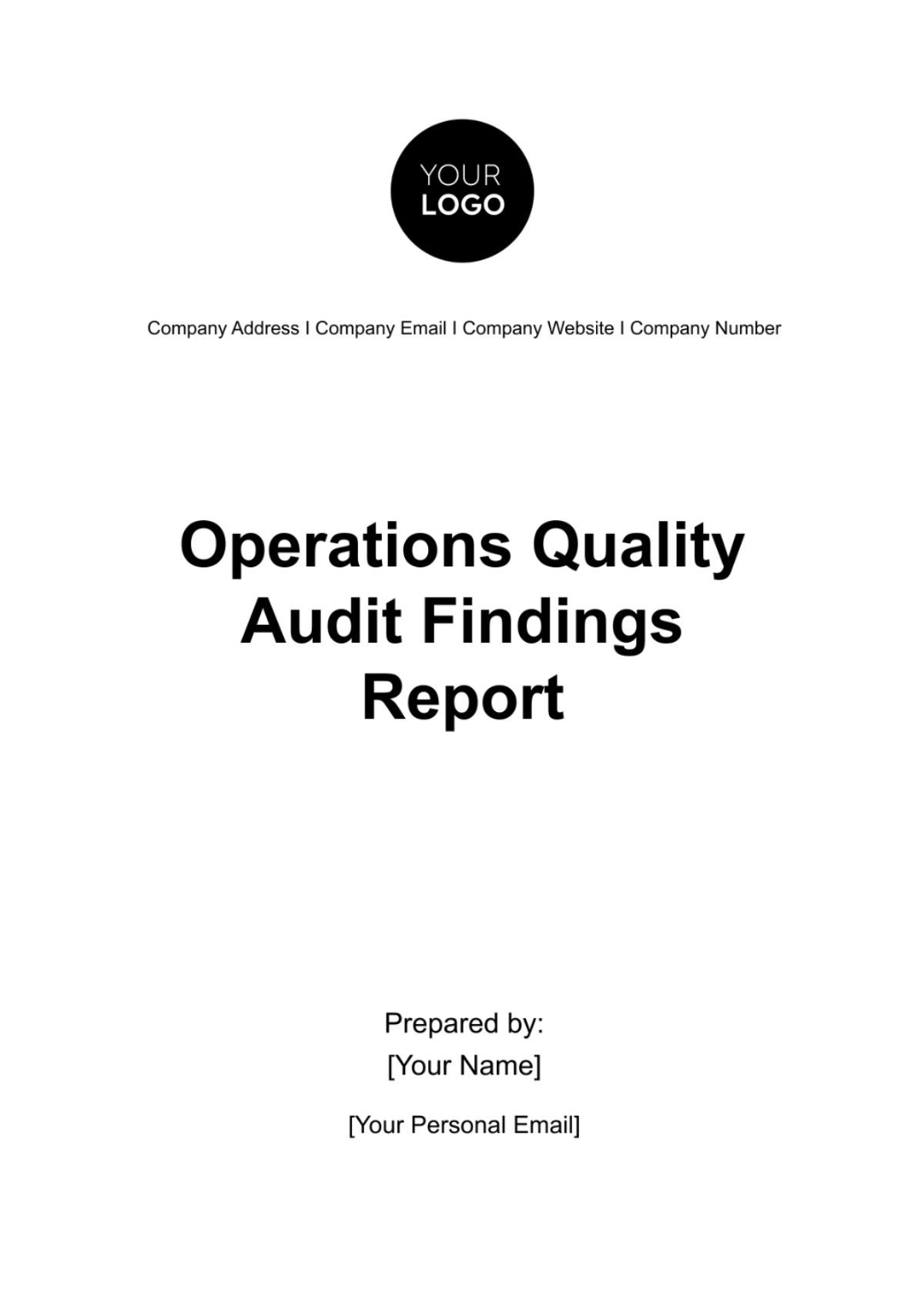 Free Operations Quality Audit Findings Report Template
