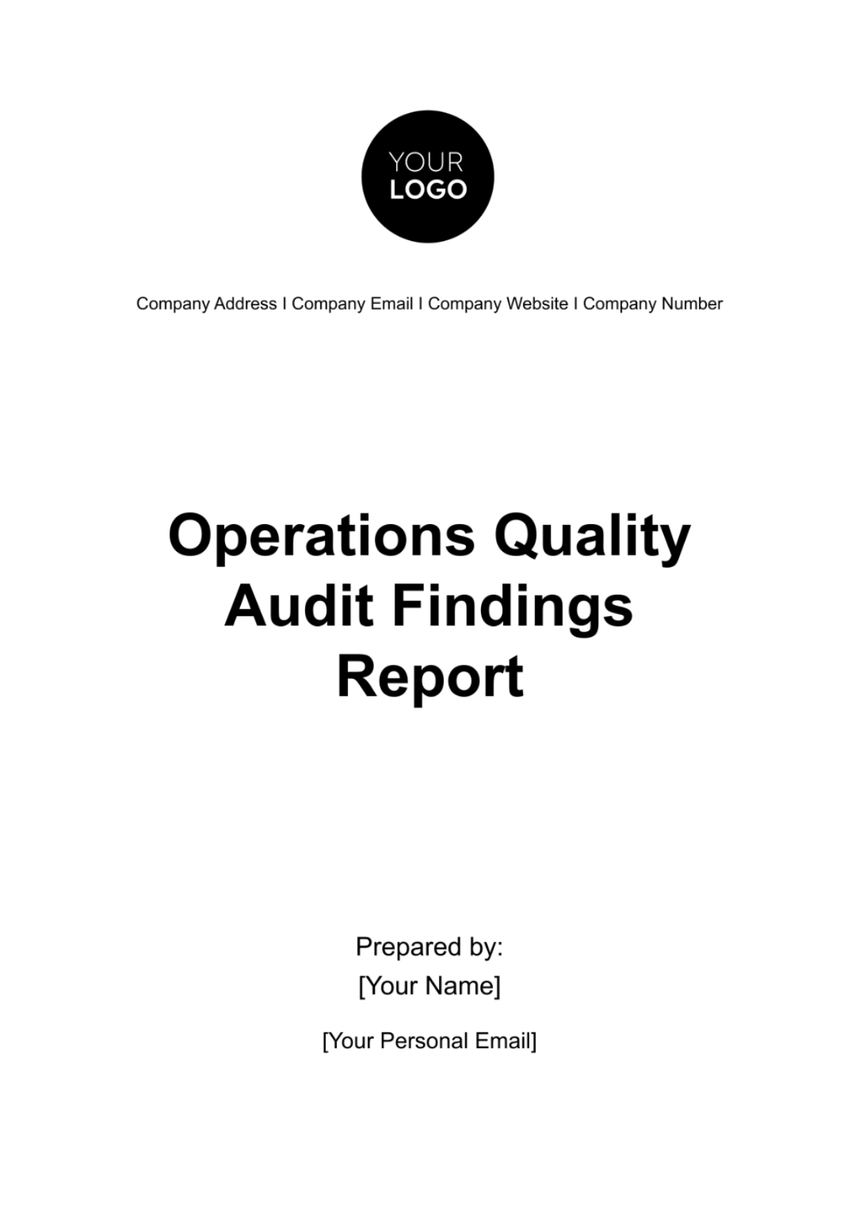 Operations Quality Audit Findings Report Template - Edit Online & Download