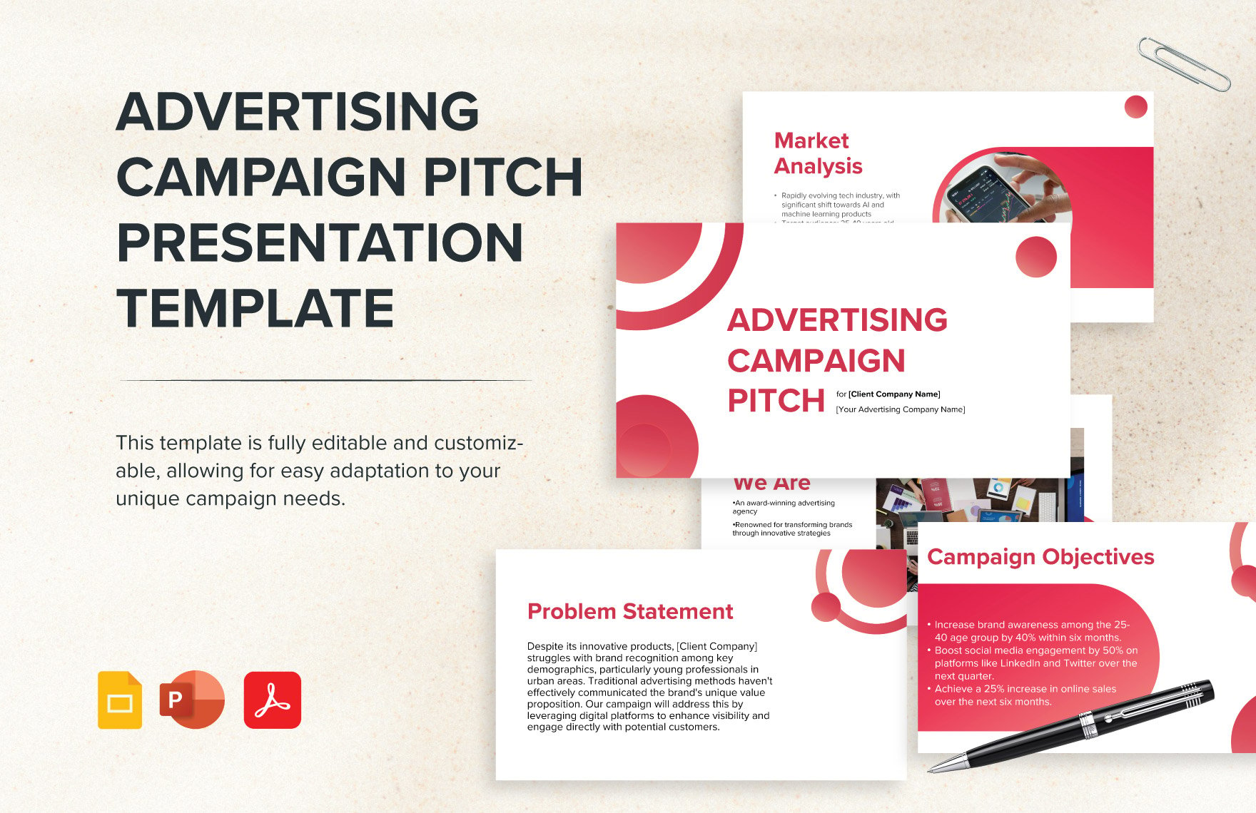 Advertising Campaign Pitch Presentation Template