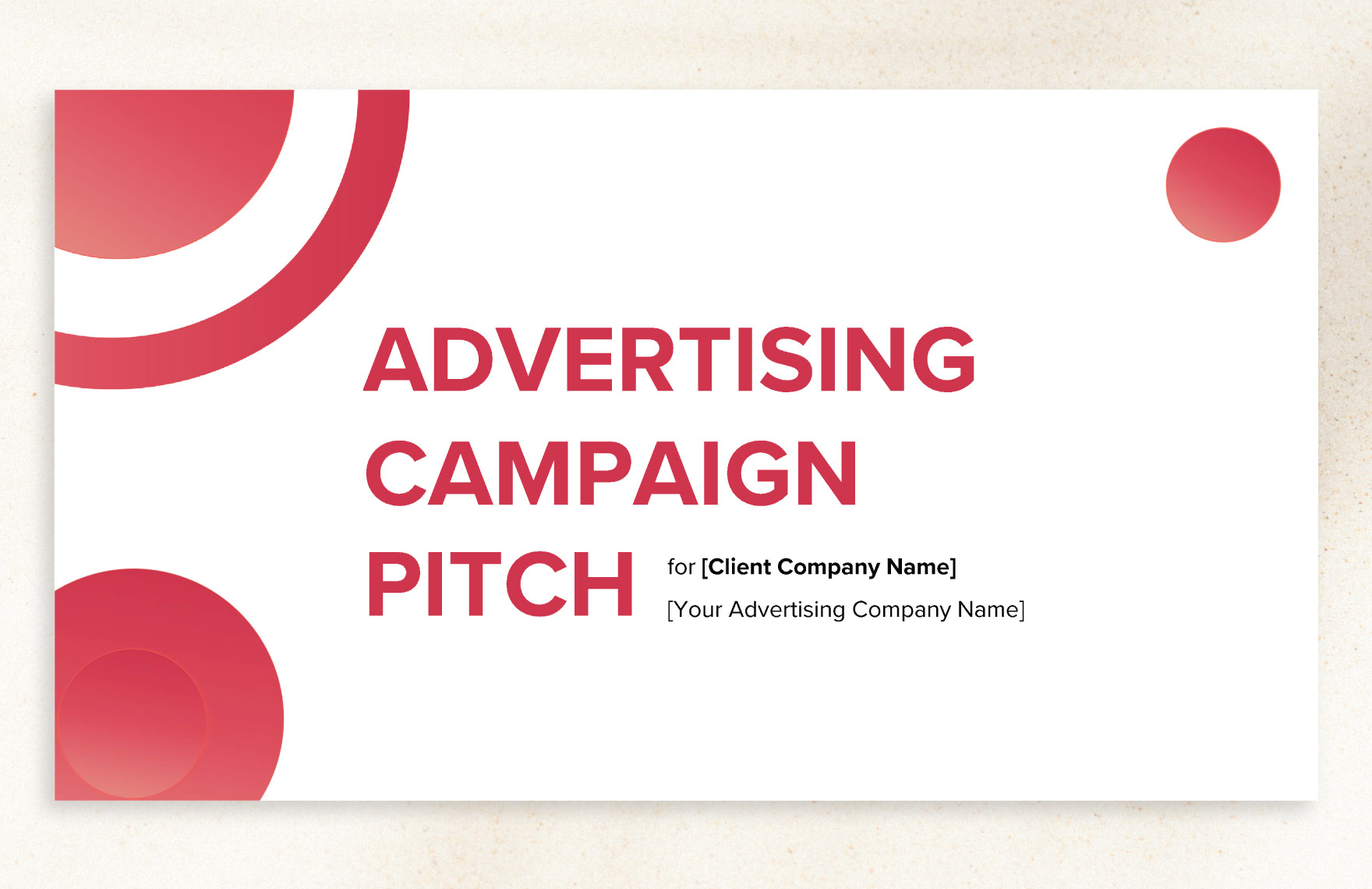 Advertising Campaign Pitch Presentation Template