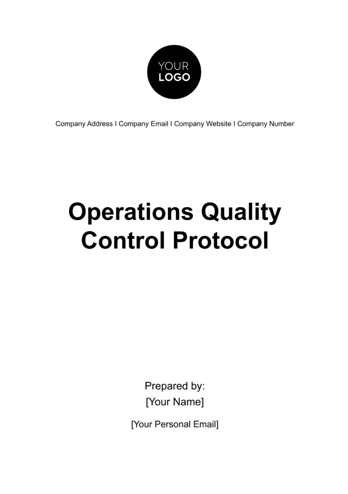 Free Operations Quality Control Protocol Template