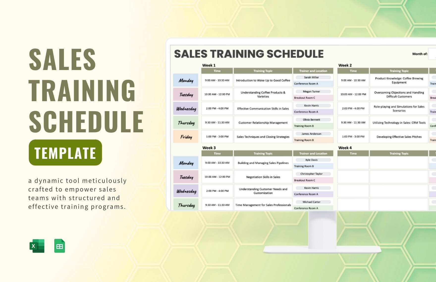 Sales Training Schedule Template