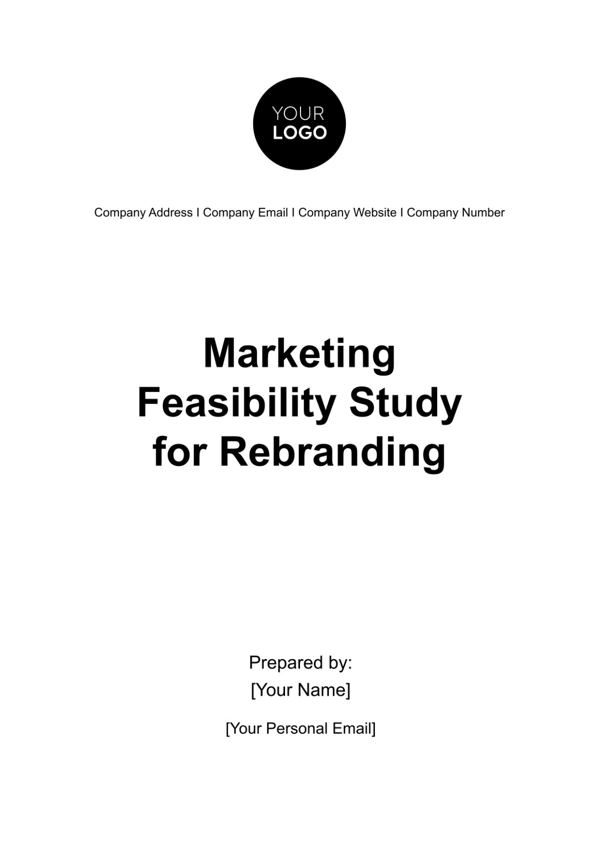 Marketing Feasibility Study for Rebranding Template