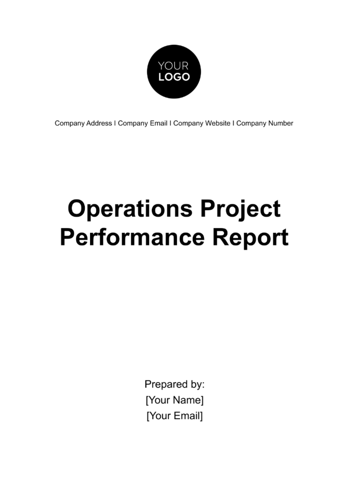 Free Operations Project Performance Report Template