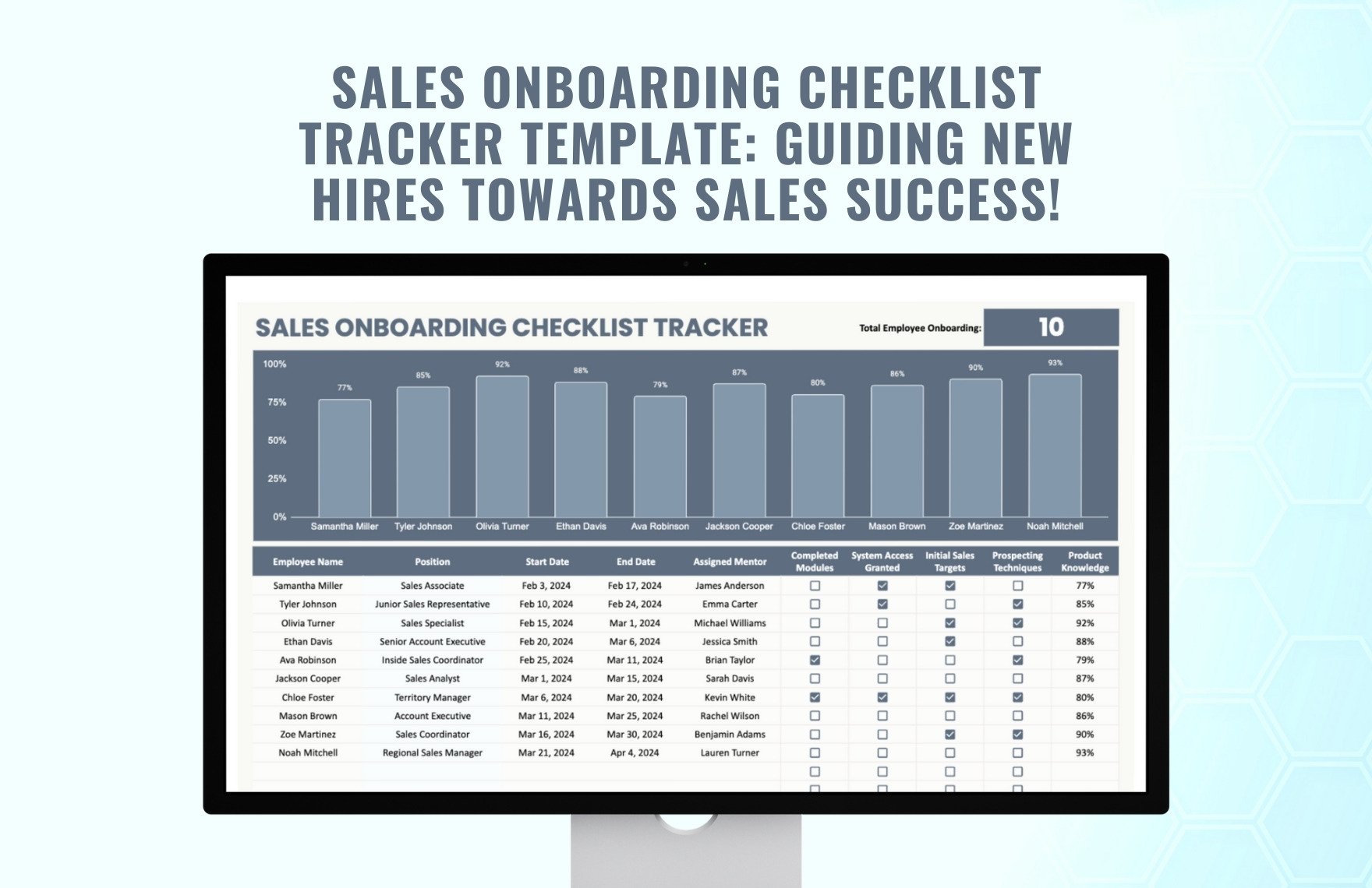 Sales Onboarding Checklist Tracker Template