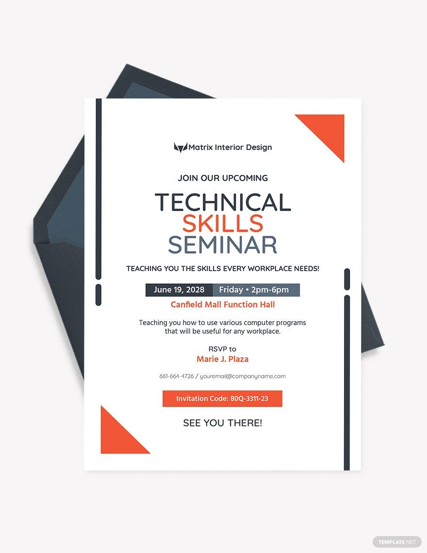 Technical Seminar Invitation Template