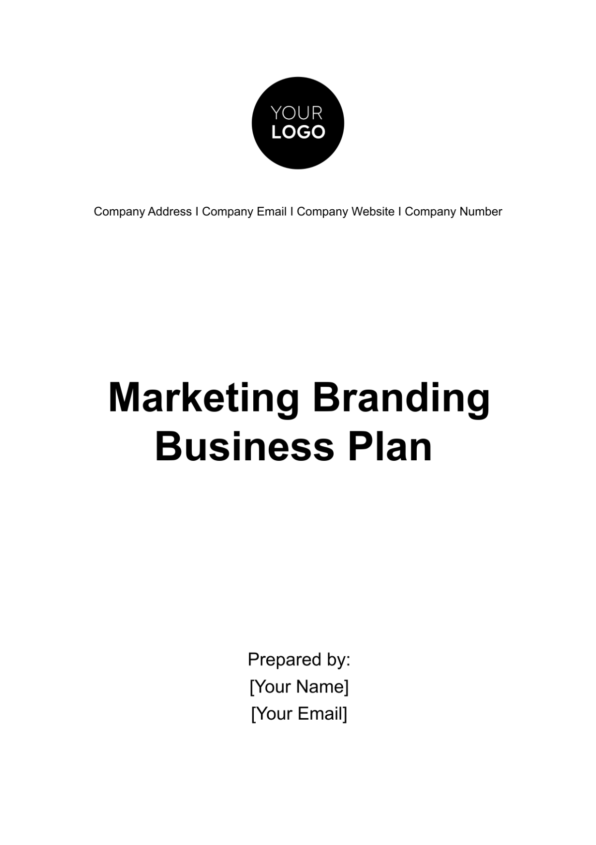 Marketing Branding Business Plan Template - Edit Online & Download