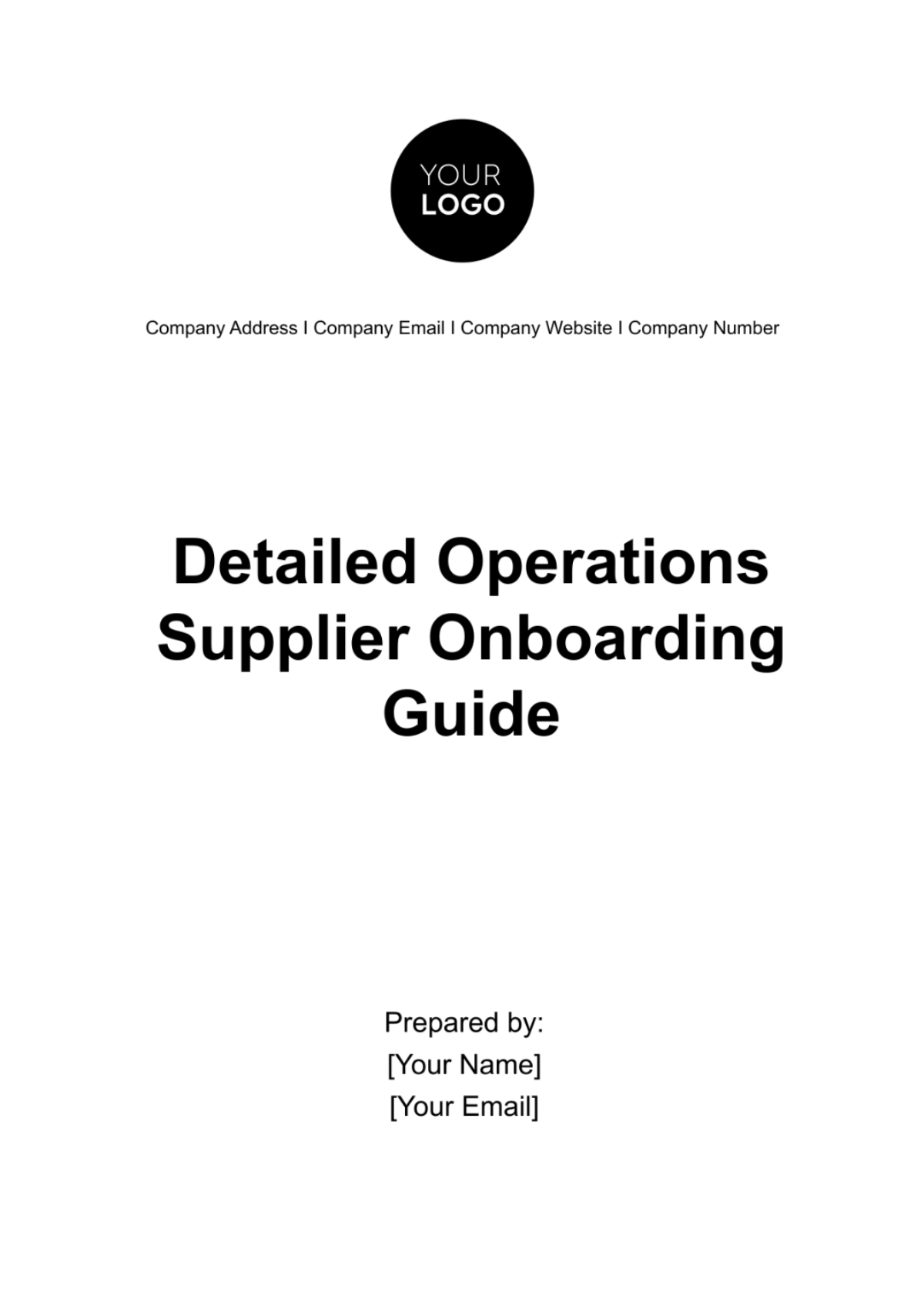 Detailed Operations Supplier Onboarding Guide Template