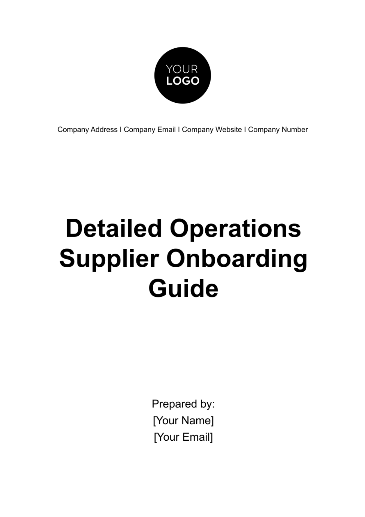 Detailed Operations Supplier Onboarding Guide Template - Edit Online & Download