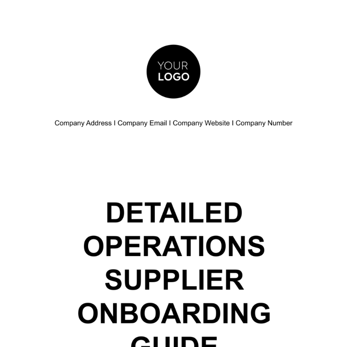 Detailed Operations Supplier Onboarding Guide Template - Edit Online & Download