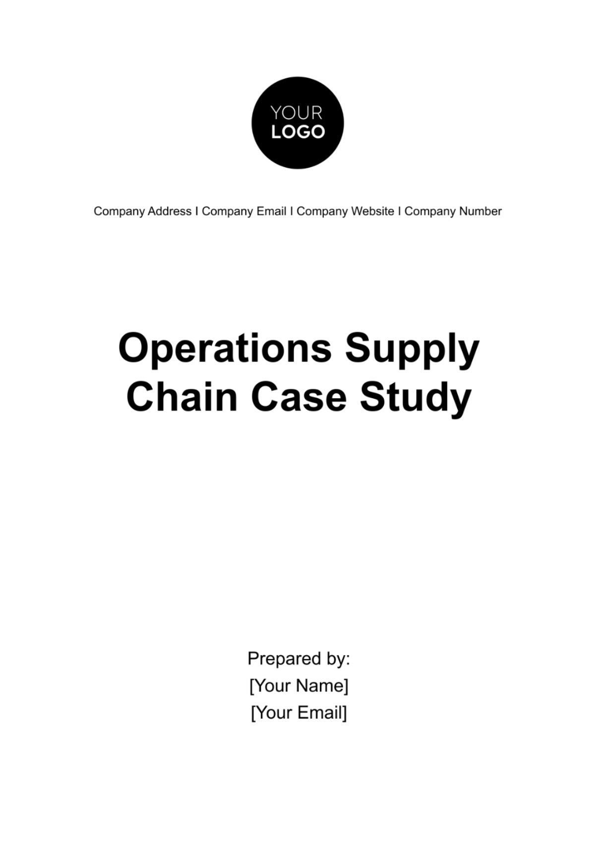 Free Operations Supply Chain Case Study Template