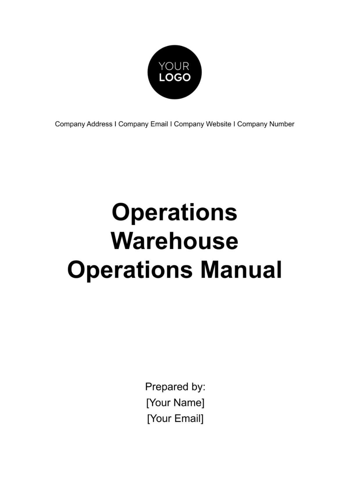 Operations Warehouse Operations Manual Template