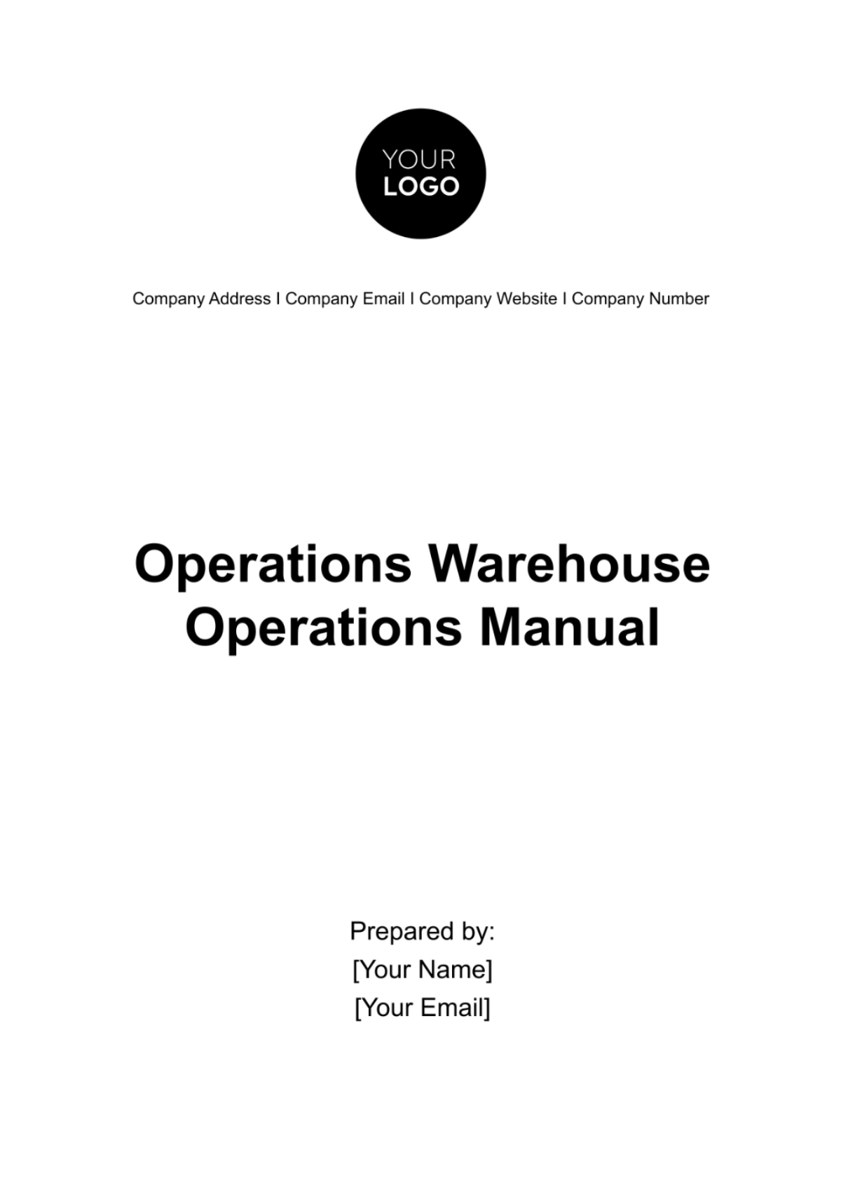 Operations Warehouse Operations Manual Template - Edit Online & Download