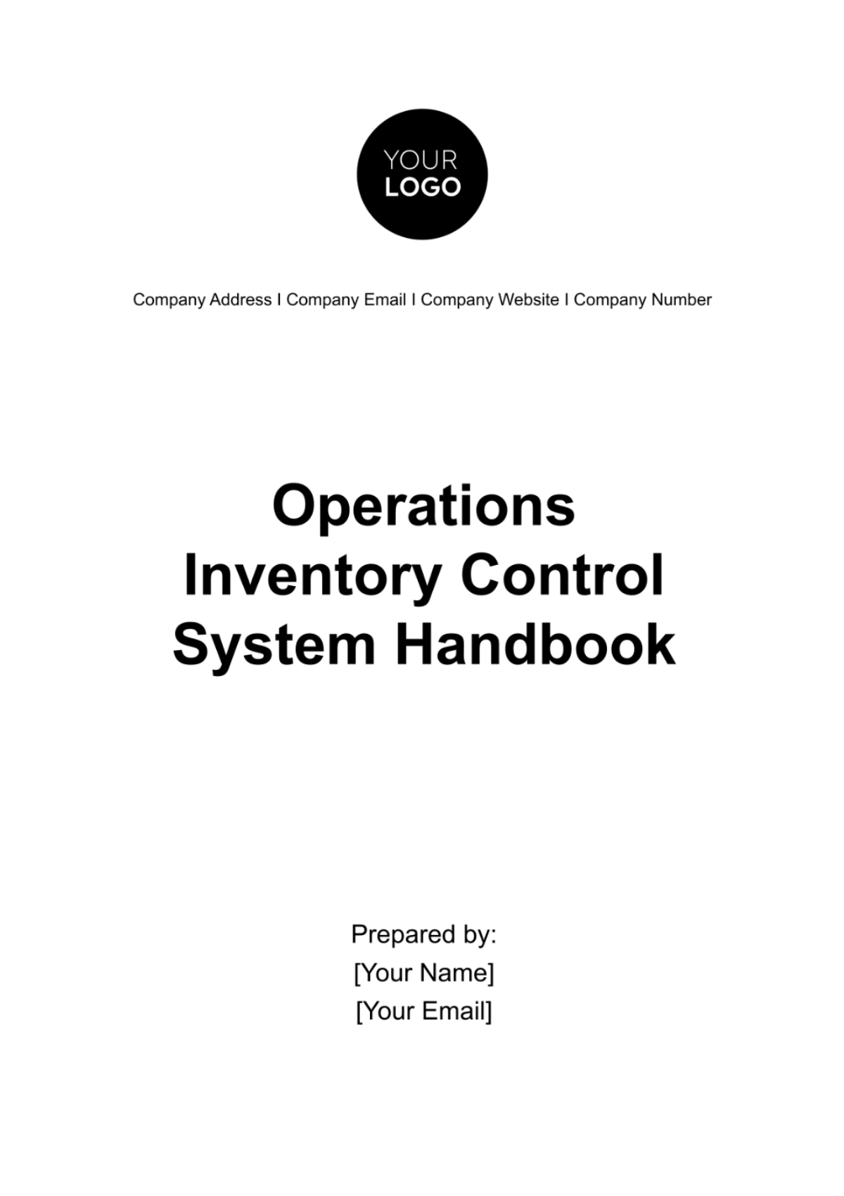 Free Operations Inventory Control System Handbook Template