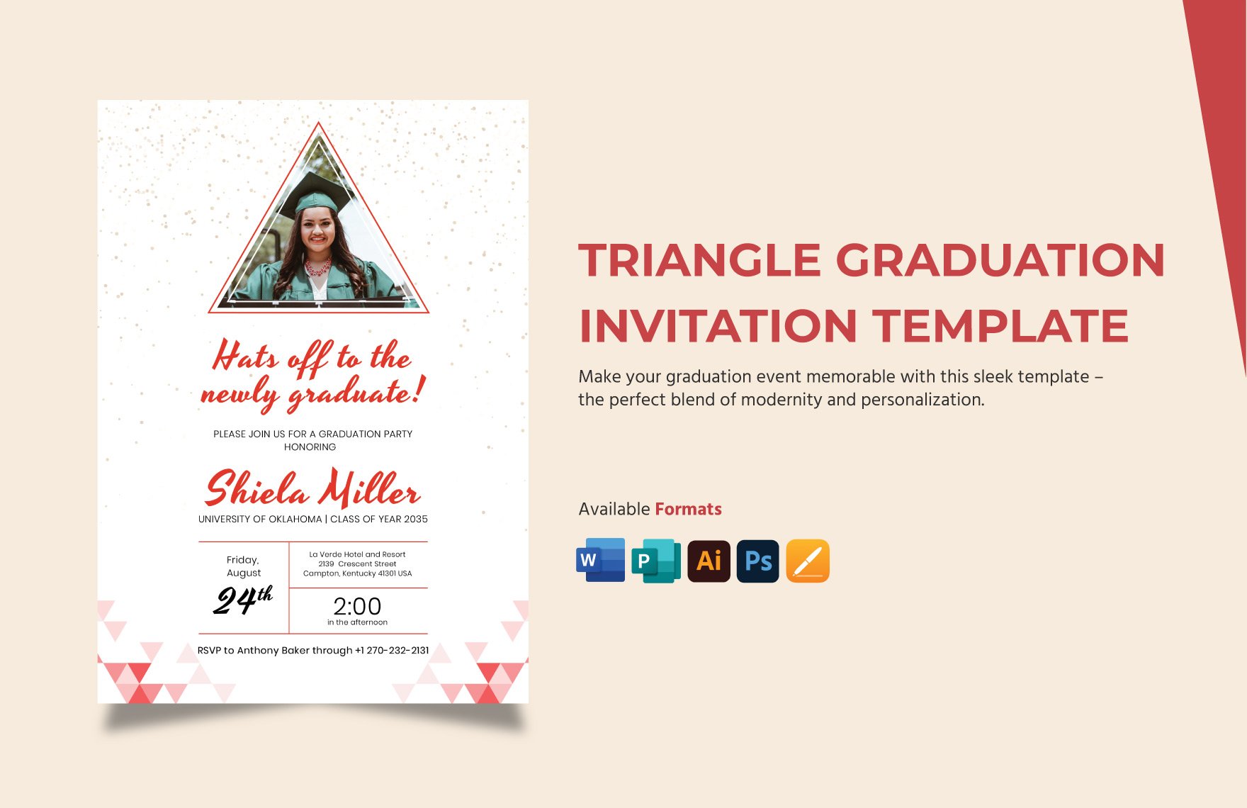 Triangle Graduation Invitation Template