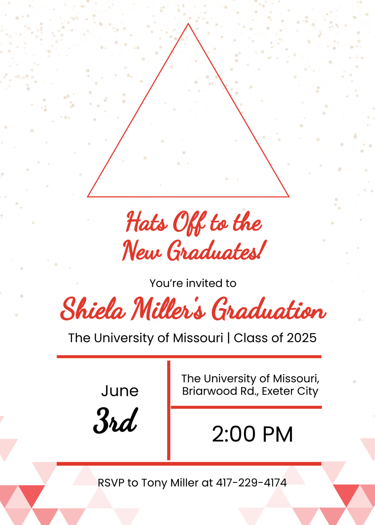 Triangle Graduation Invitation