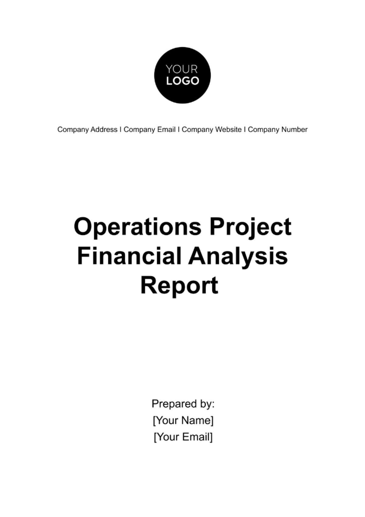 Operations Project Financial Analysis Report Template