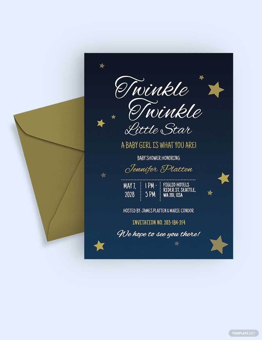 Twinkle Twinkle Baby Shower Invitation Template