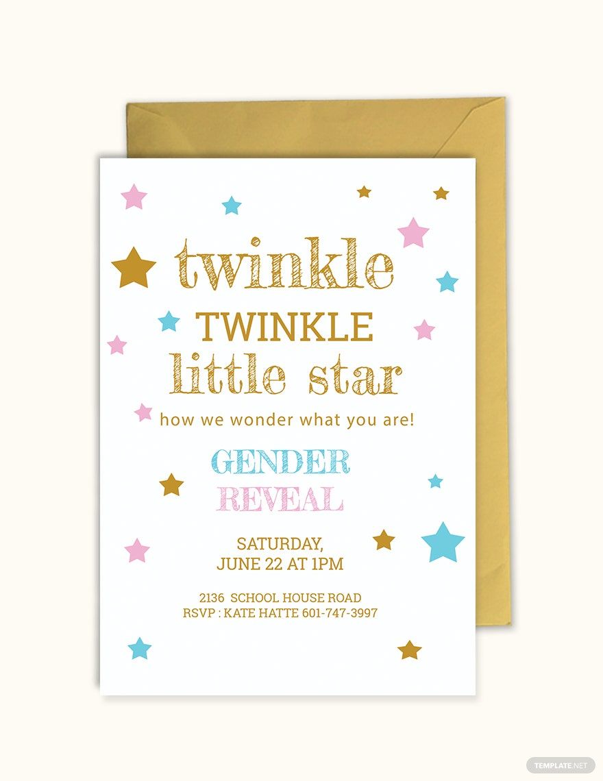 Twinkle Twinkle Little Star Invitation Template in Word, Illustrator, PSD, Apple Pages, Publisher