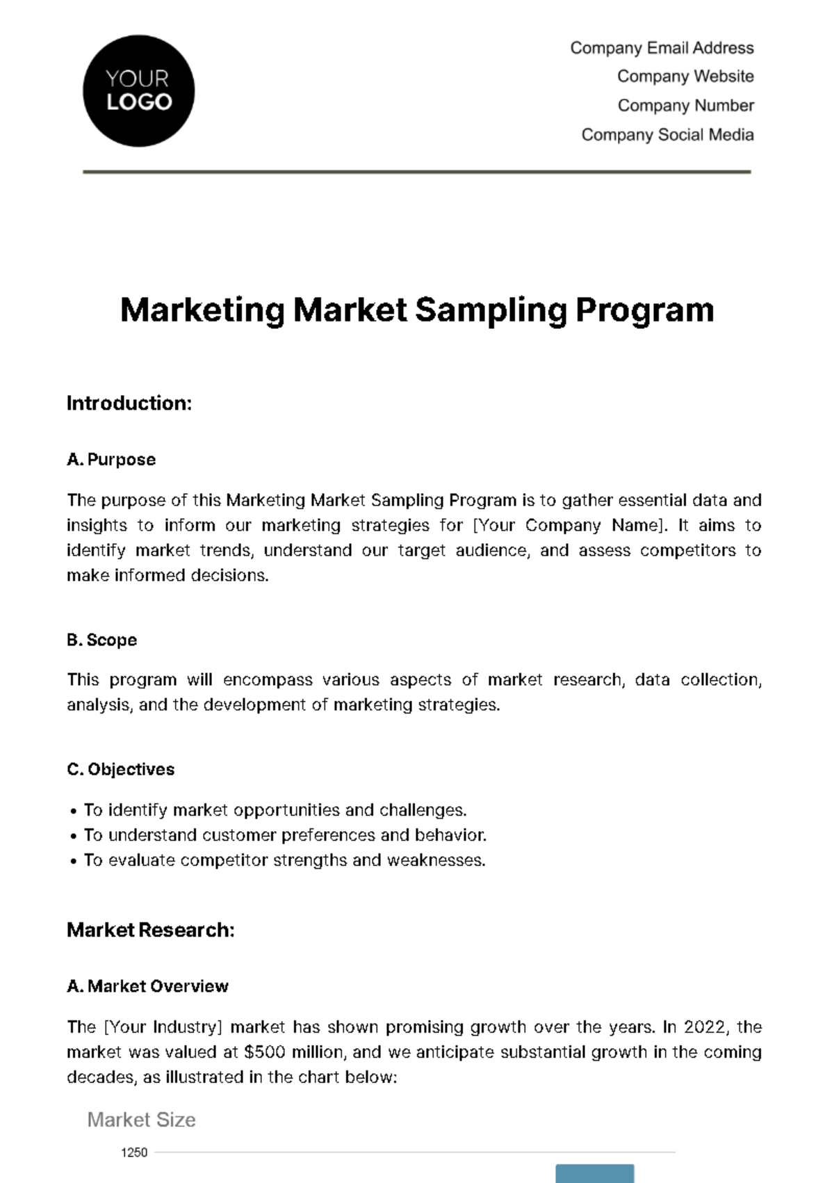 Free Marketing Market Sampling Program Template