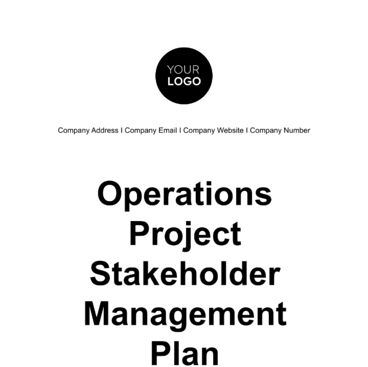 Operations Project Stakeholder Management Plan Template - Edit Online & Download