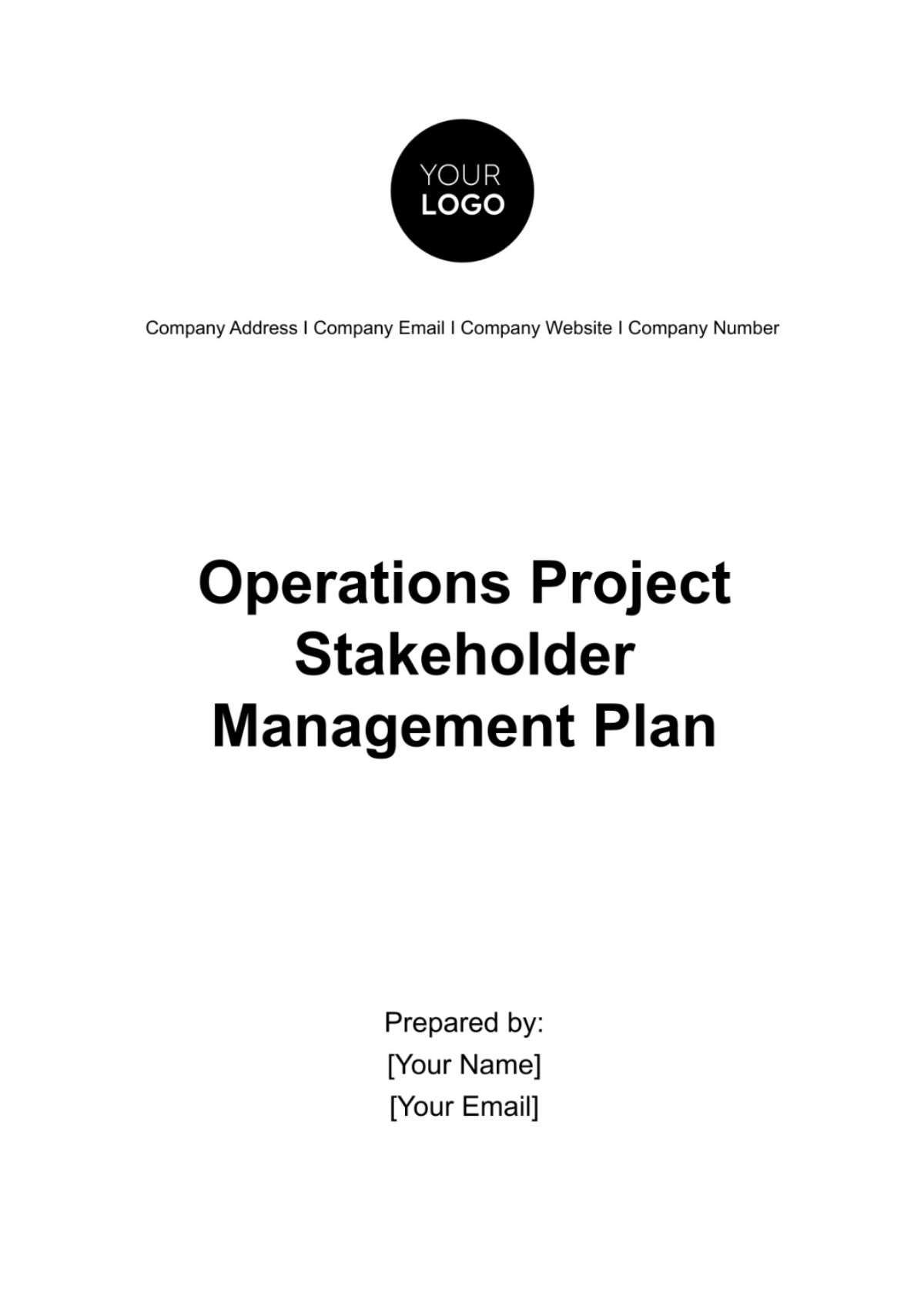 Operations Project Stakeholder Management Plan Template - Edit Online & Download