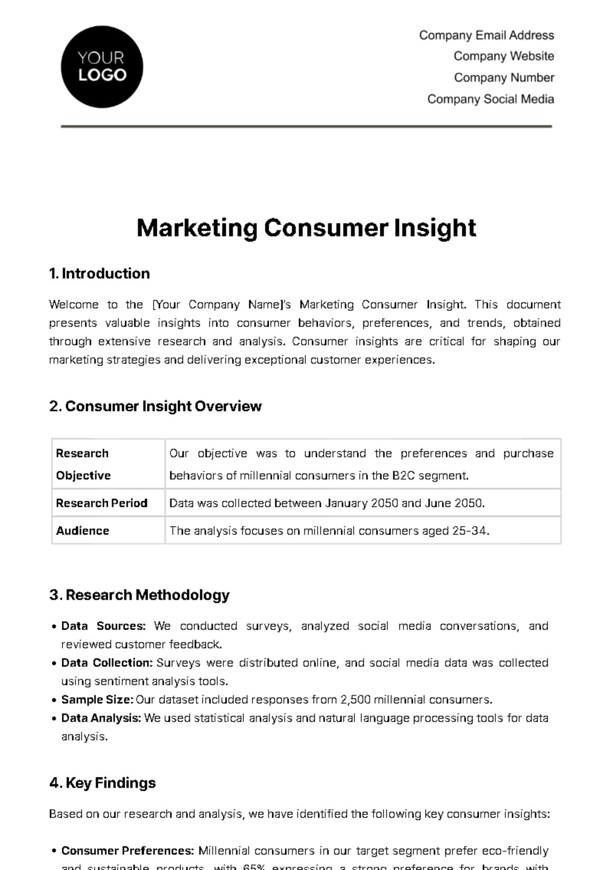 Marketing Consumer Insight Template